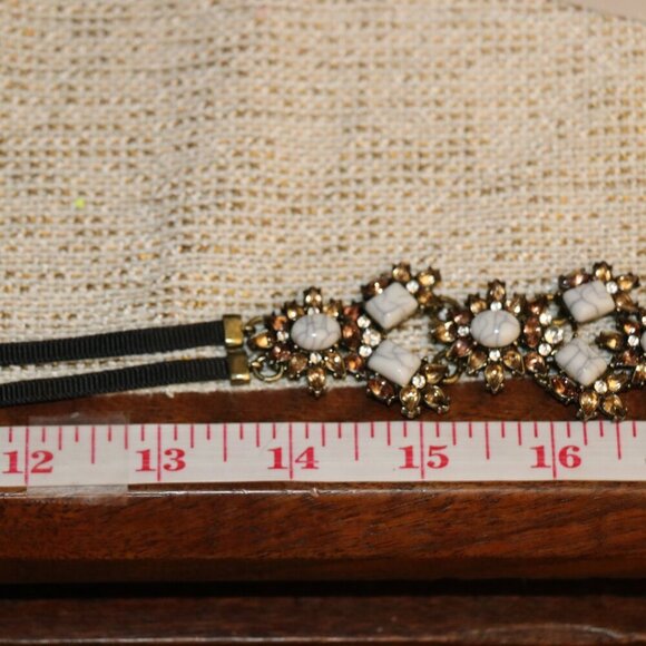 Sugarfix Y Drop Black Ribbon and Large Pendant Necklace 26" - Picture 4 of 5